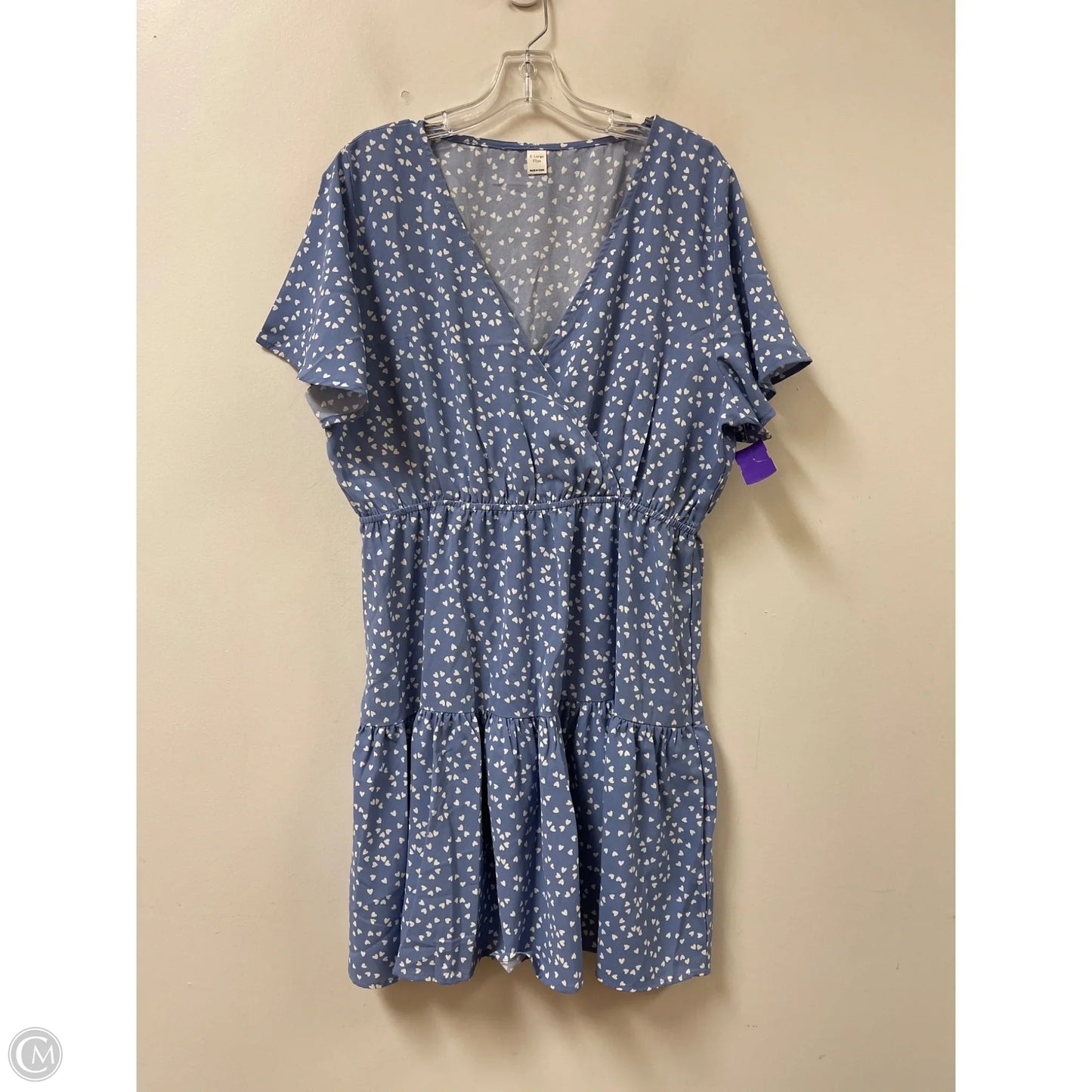 Dress Casual Short By Clothes Mentor In Blue & White, Size: Xl