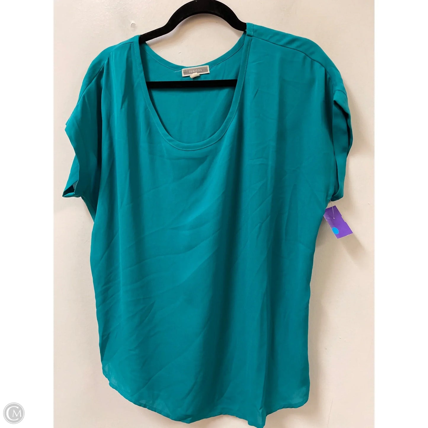 Top Short Sleeve By Pleione In Teal, Size: L