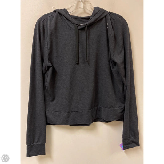 Athletic Top Long Sleeve Hoodie By Reebok In Grey, Size: S