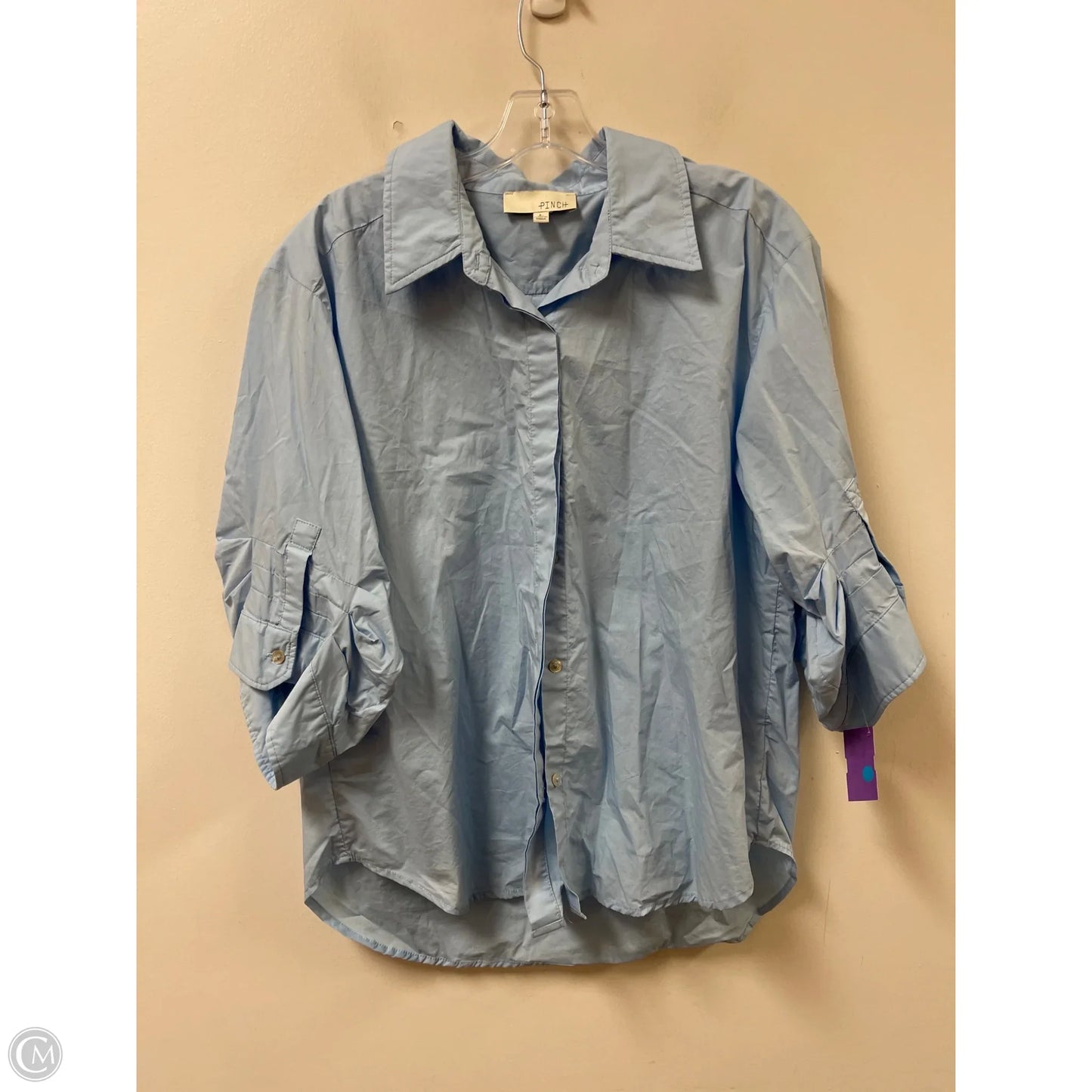 Blouse Long Sleeve By Pinch In Blue, Size: L
