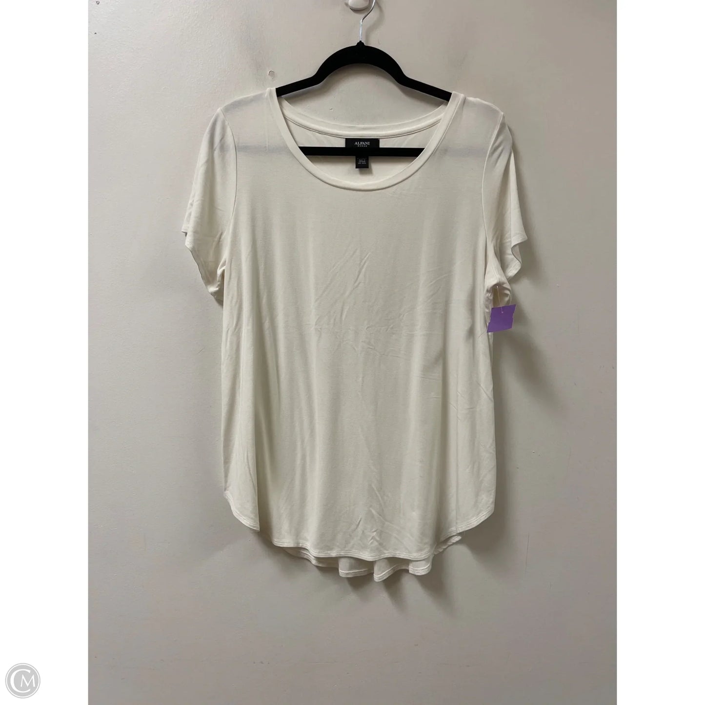 Top Short Sleeve By Alfani In White, Size: 1x