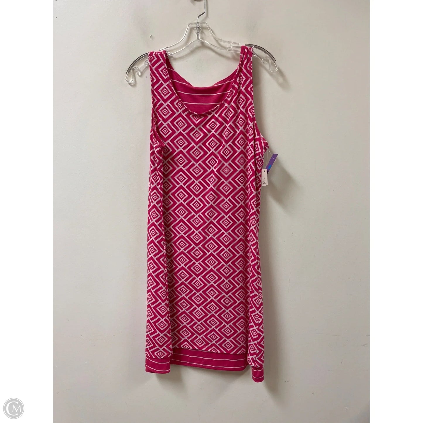 Dress Casual Short By Kim Rogers In Pink & White, Size: S