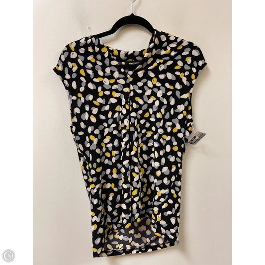 Top Sleeveless By Nine West In Black & Yellow, Size: L