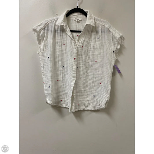 Blouse Short Sleeve By Beachlunchlounge In Blue & Red & White, Size: Xs