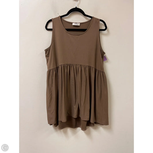 Tunic Sleeveless By Zenana In Brown, Size: Xl