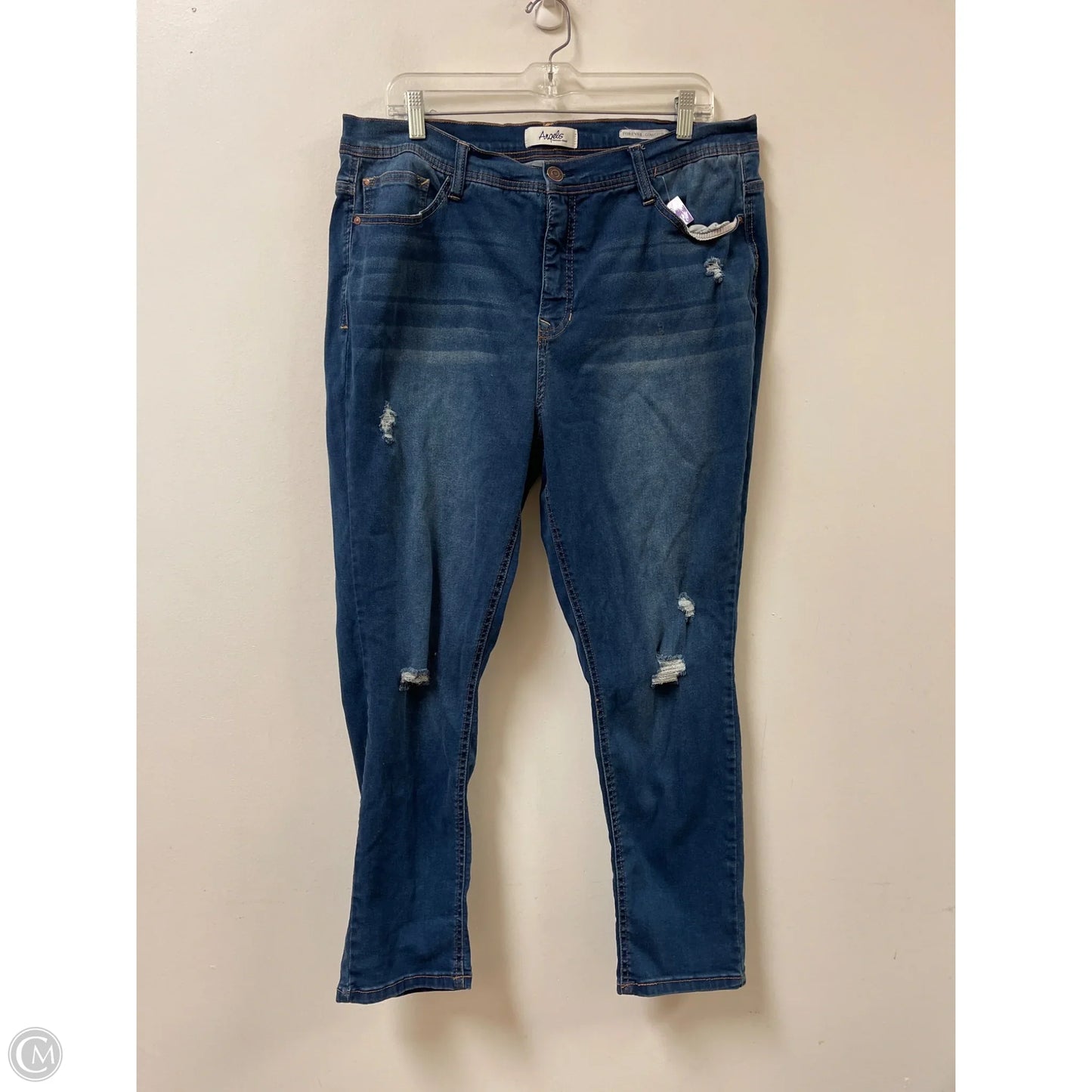 Jeans Skinny By Angels In Blue Denim, Size: 20