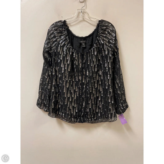 Top Long Sleeve By White House Black Market In Black & Silver, Size: M