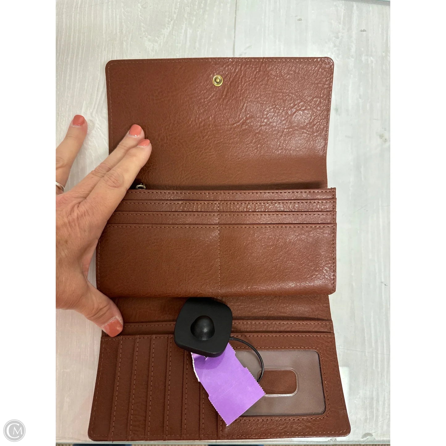 Wallet Leather By Fossil, Size: Medium