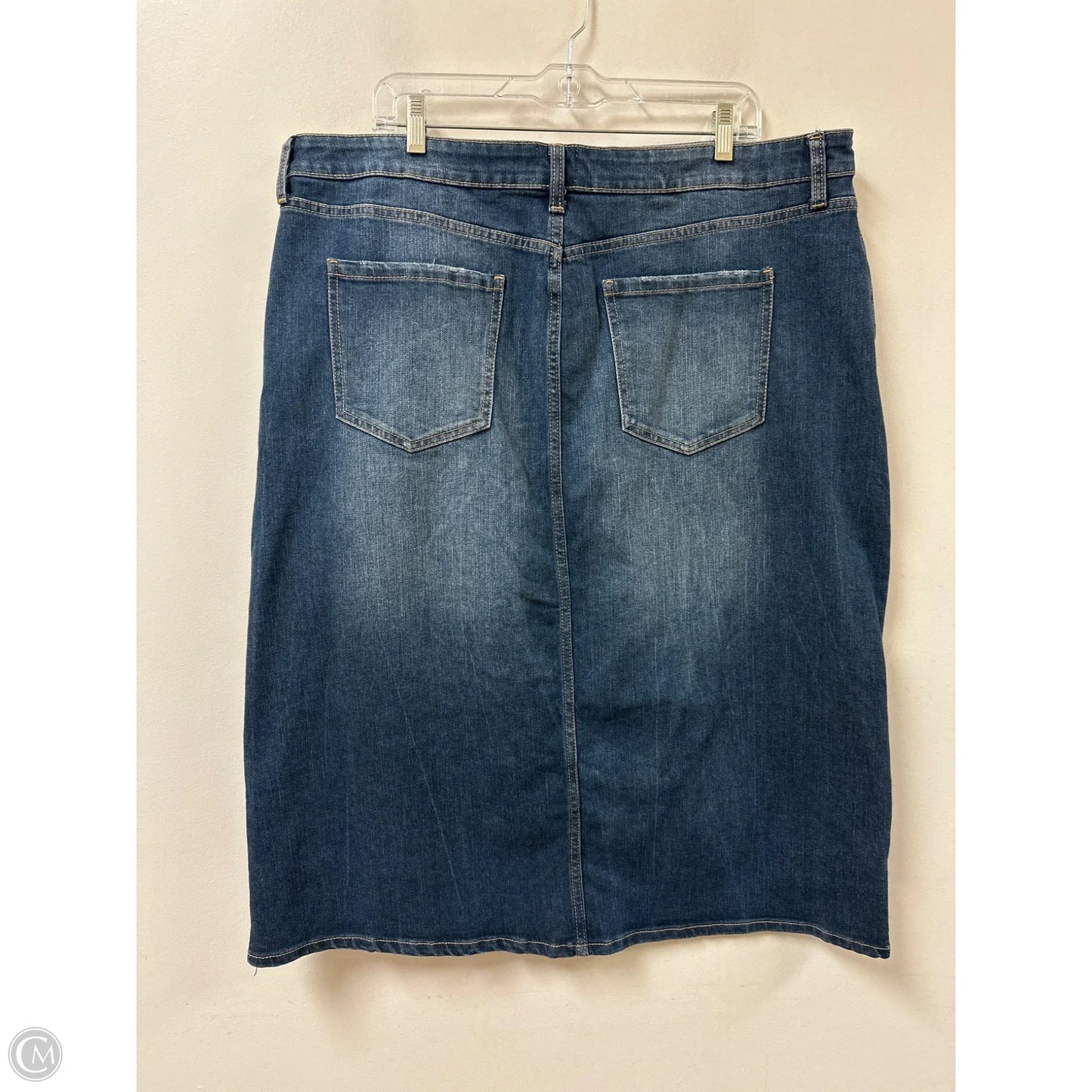 Skirt Midi By Time And Tru In Blue Denim, Size: 20