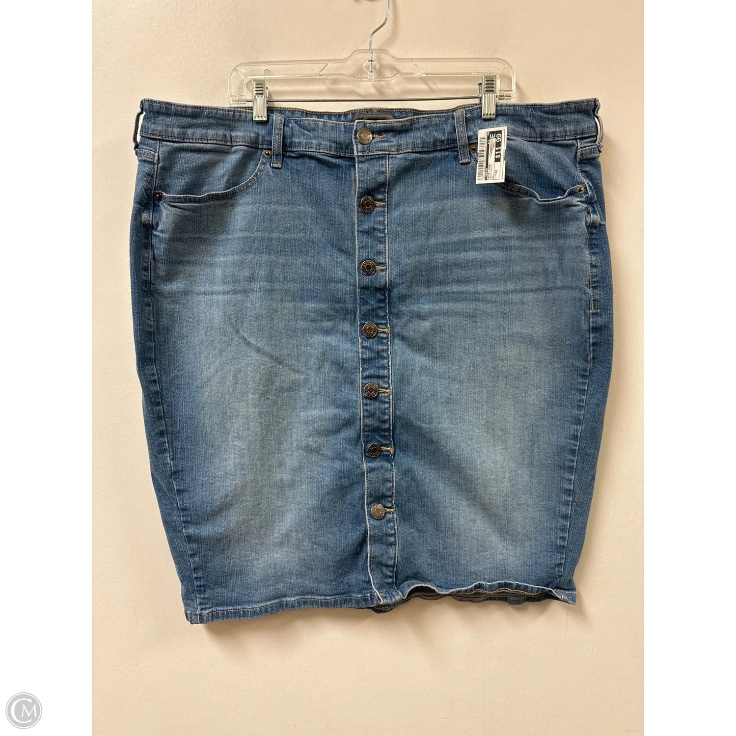 Skirt Midi By Torrid In Blue Denim, Size: 22