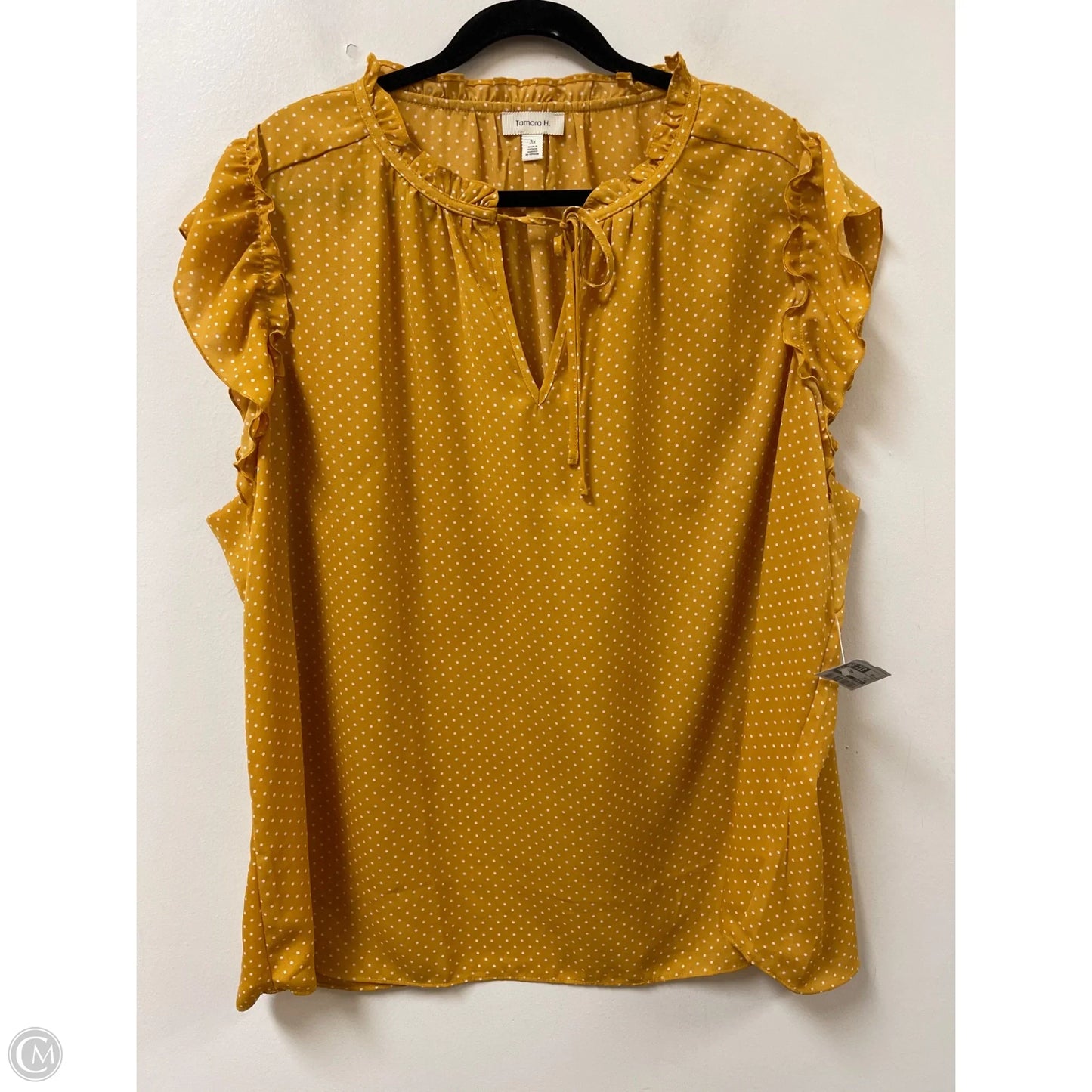 Top Short Sleeve By Tamara H In Yellow, Size: 3x