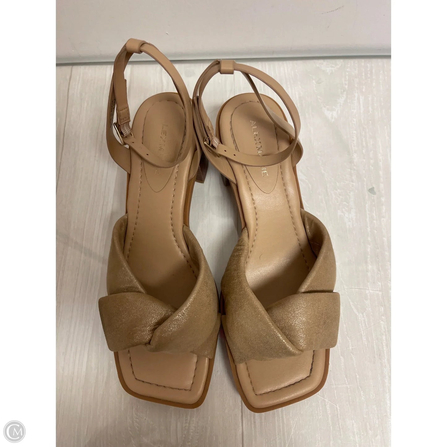 Sandals Heels Block By Alex Marie In Gold, Size: 8