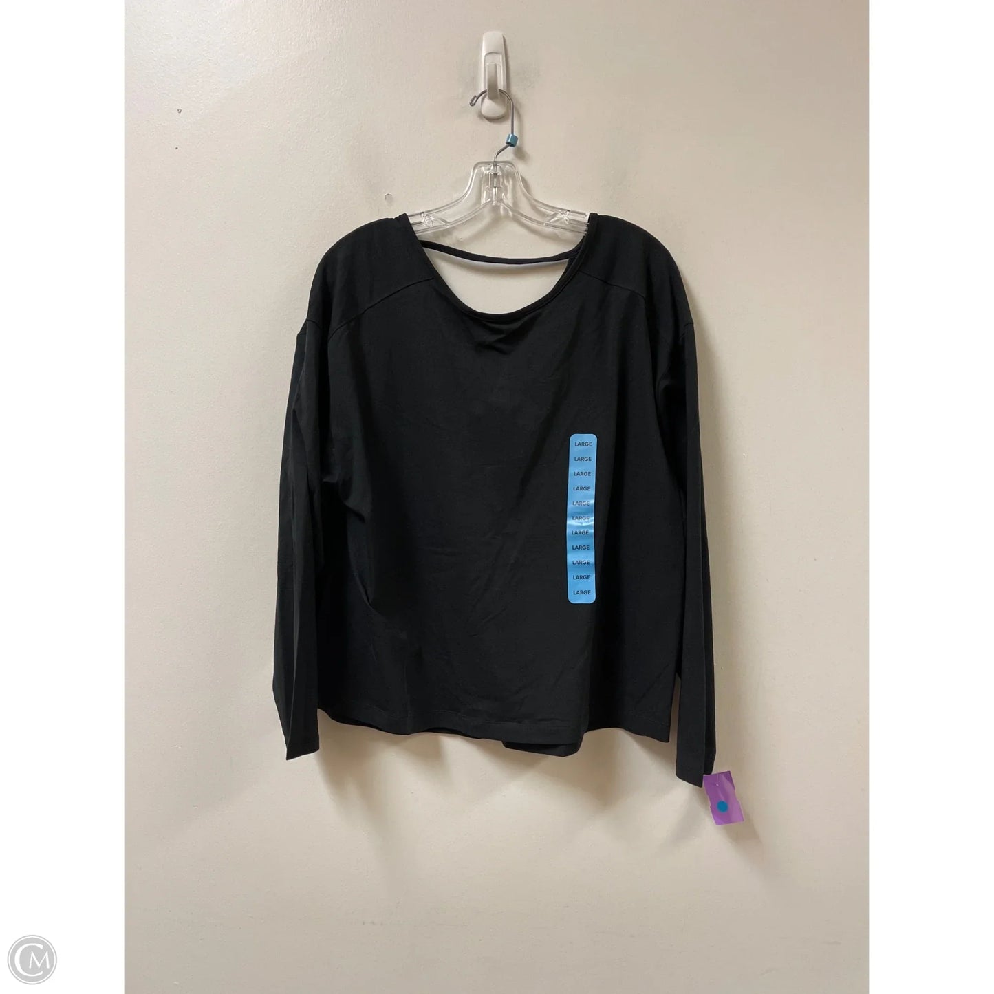 Athletic Top Long Sleeve Crewneck By Members Mark In Black, Size: L