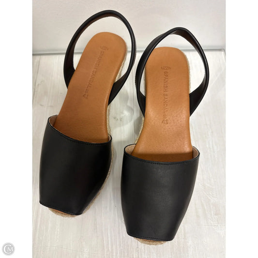 Sandals Heels Wedge By Cma In Black, Size: 10.5