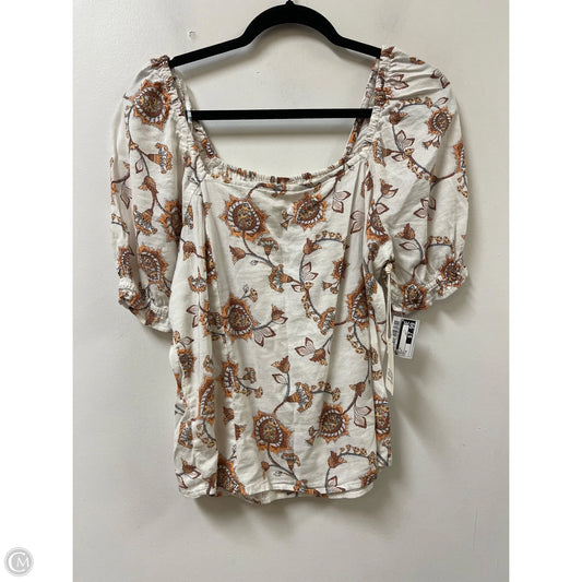 Top Short Sleeve By Ana In Cream, Size: M