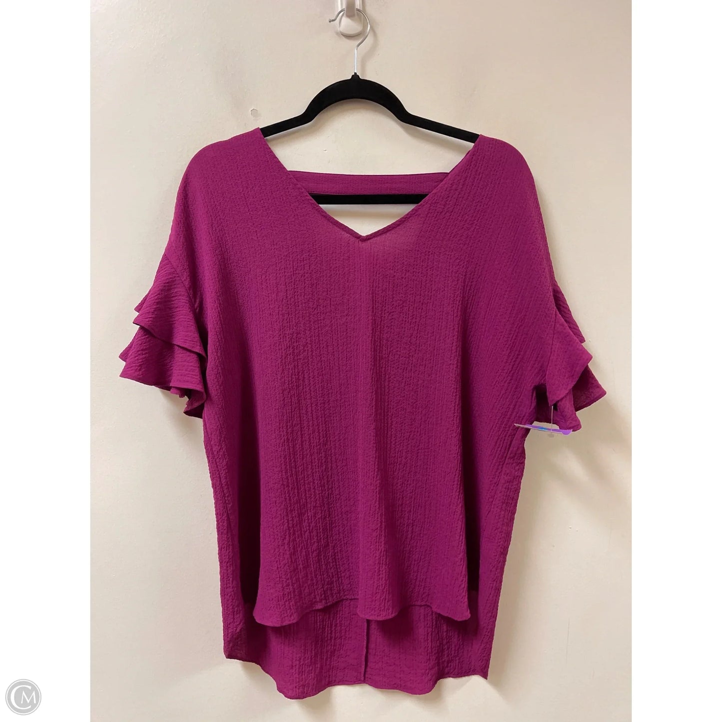 Top Short Sleeve By Apt 9 In Purple, Size: L