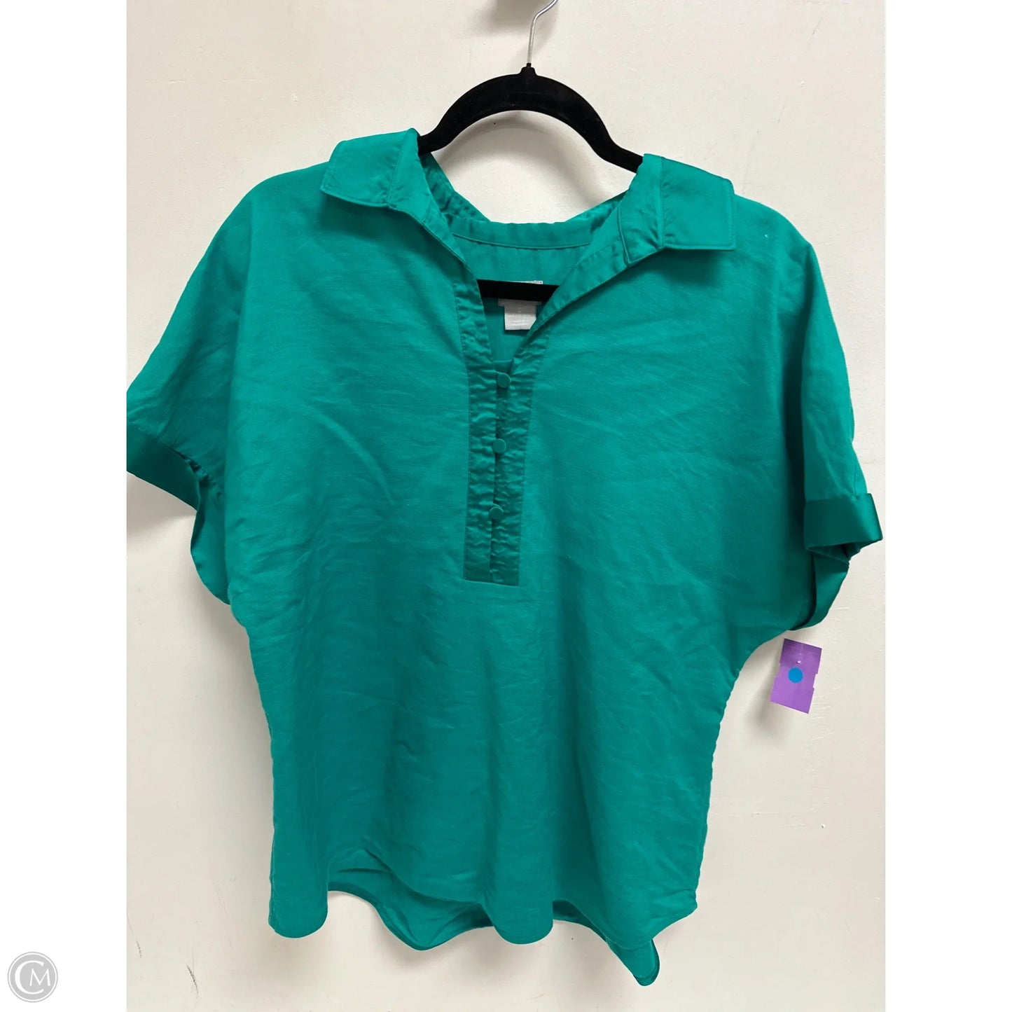 Top Short Sleeve By Chicos In Green, Size: L