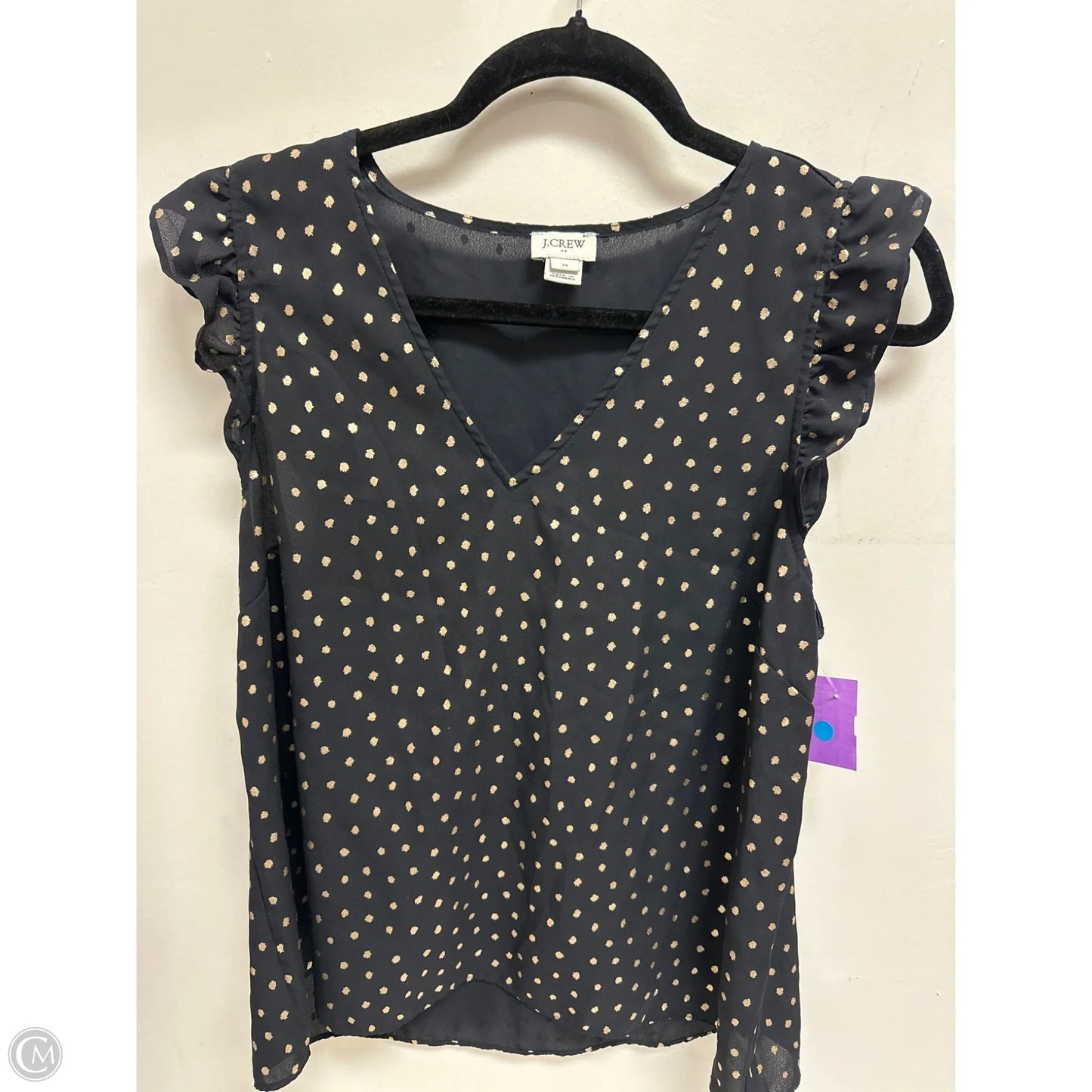 Top Sleeveless By J. Crew In Black & Gold, Size: L