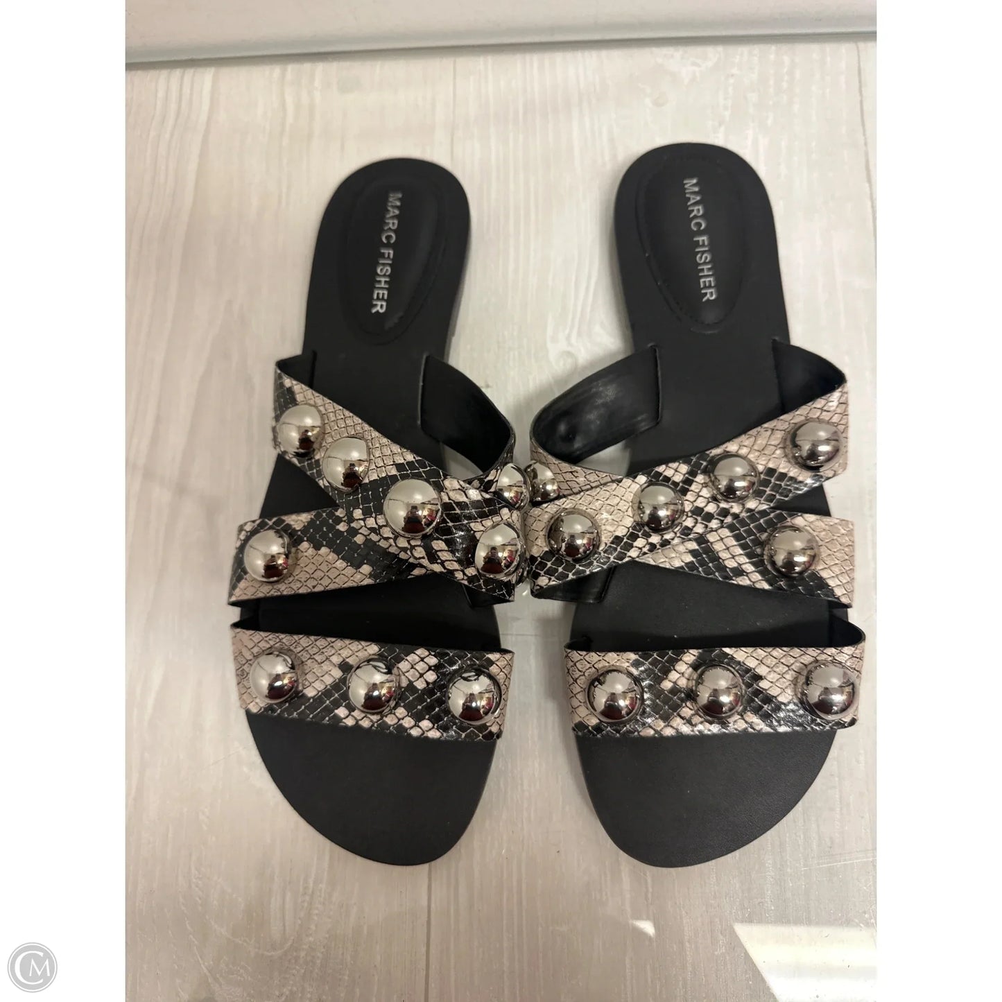 Sandals Flats By Marc Fisher In Snakeskin Print, Size: 9.5