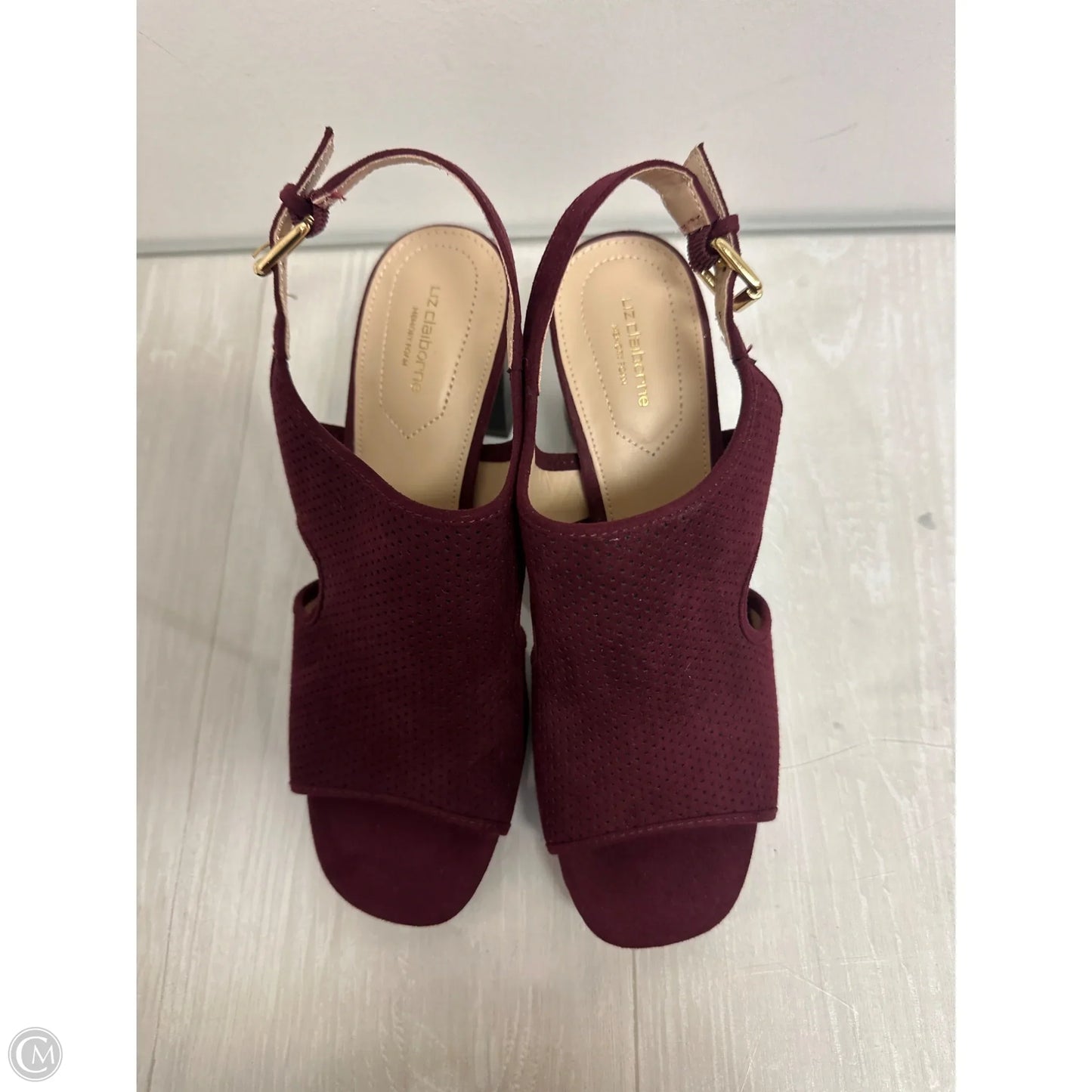 Sandals Heels Block By Liz Claiborne In Red, Size: 9