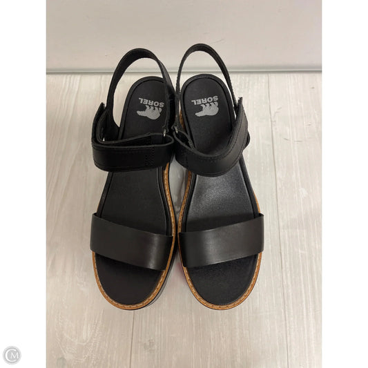 Sandals Heels Wedge By Sorel In Black, Size: 8