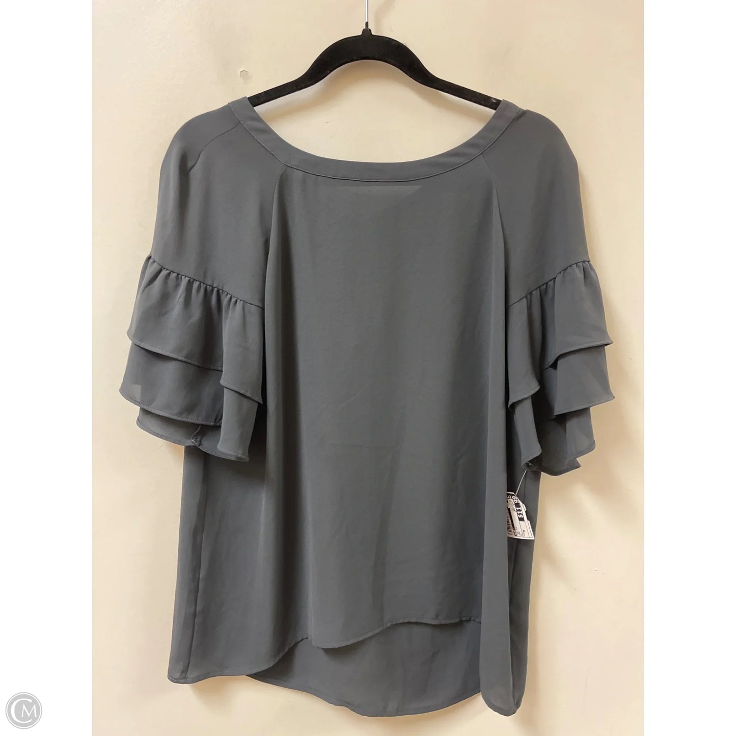 Top Short Sleeve By Loft In Grey, Size: M