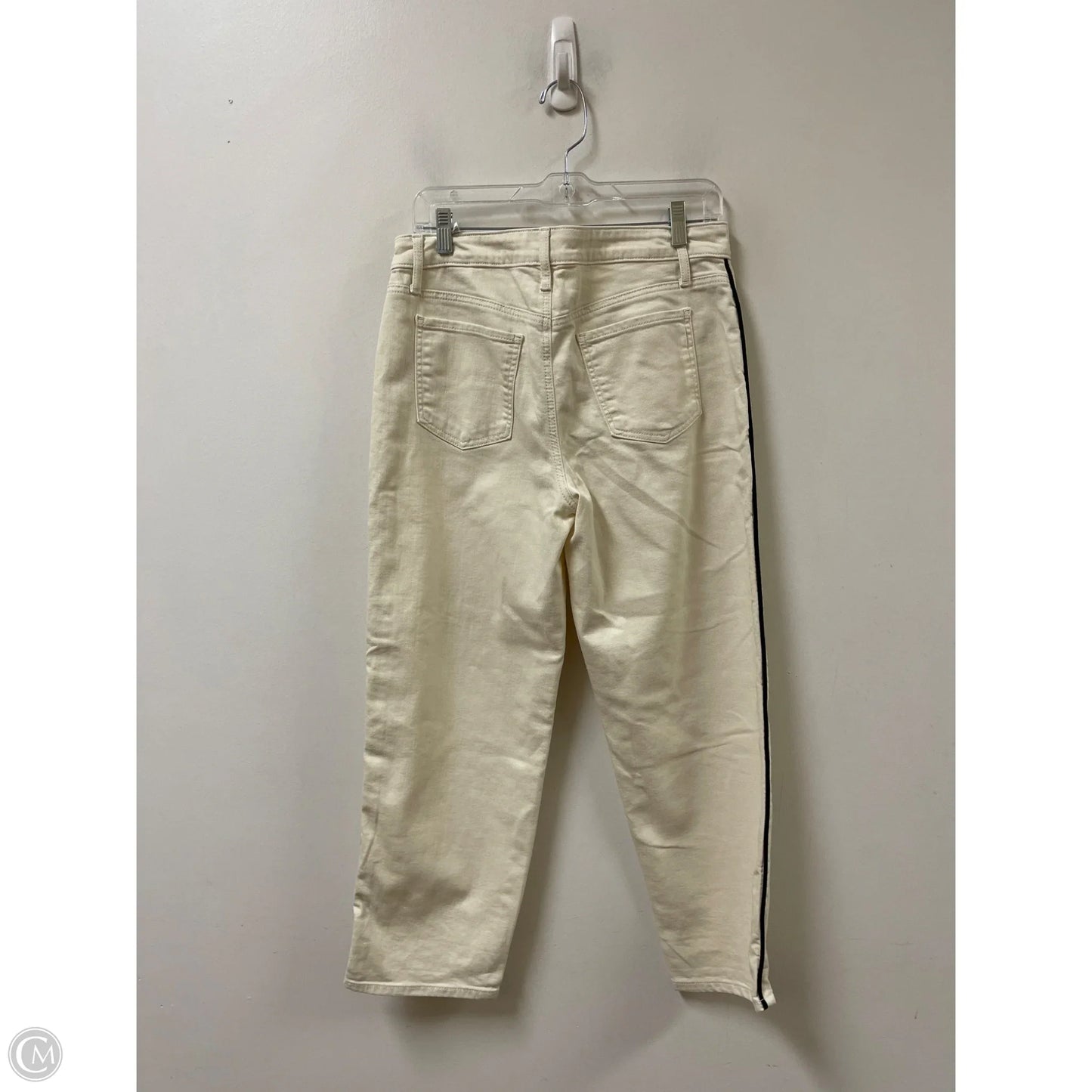 Jeans Cropped By Chicos In Cream Denim, Size: 6
