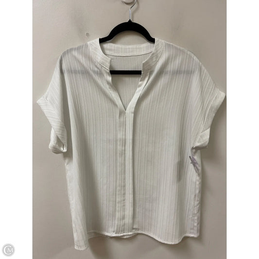 Top Short Sleeve By Shein In White, Size: L