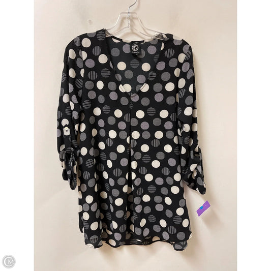Top Long Sleeve By Bobeau In Black & White, Size: S