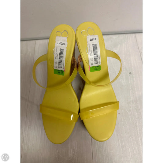 Sandals Heels Wedge By Jessica Simpson In Yellow, Size: 10