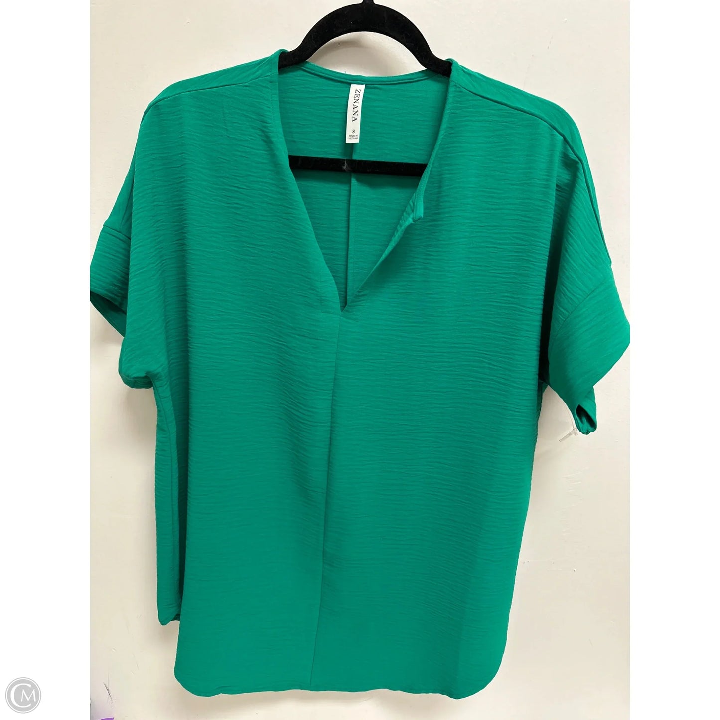 Top Short Sleeve By Zenana In Green, Size: S