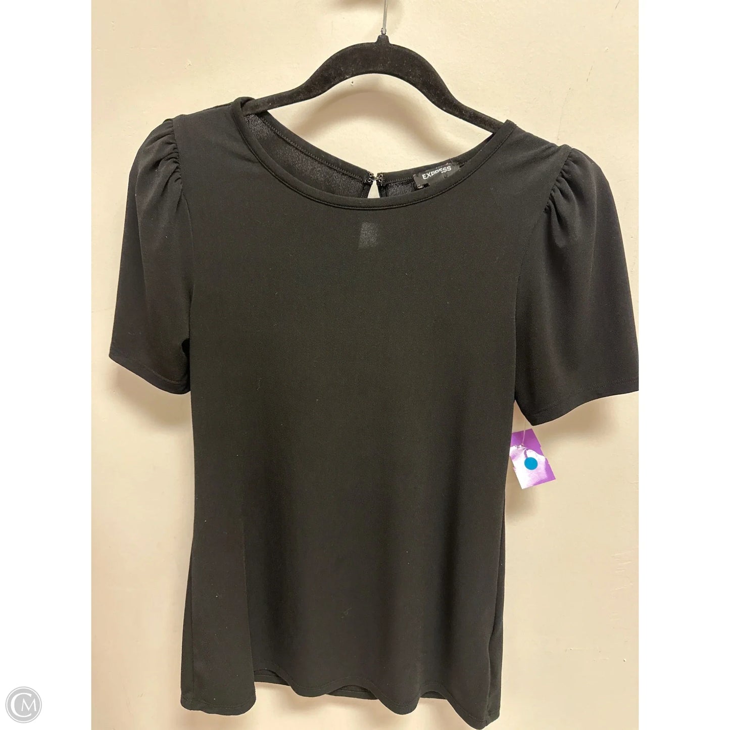 Top Short Sleeve By Express In Black, Size: S