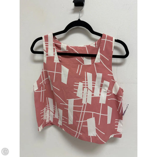 Top Sleeveless By Clothes Mentor In Pink & White, Size: M