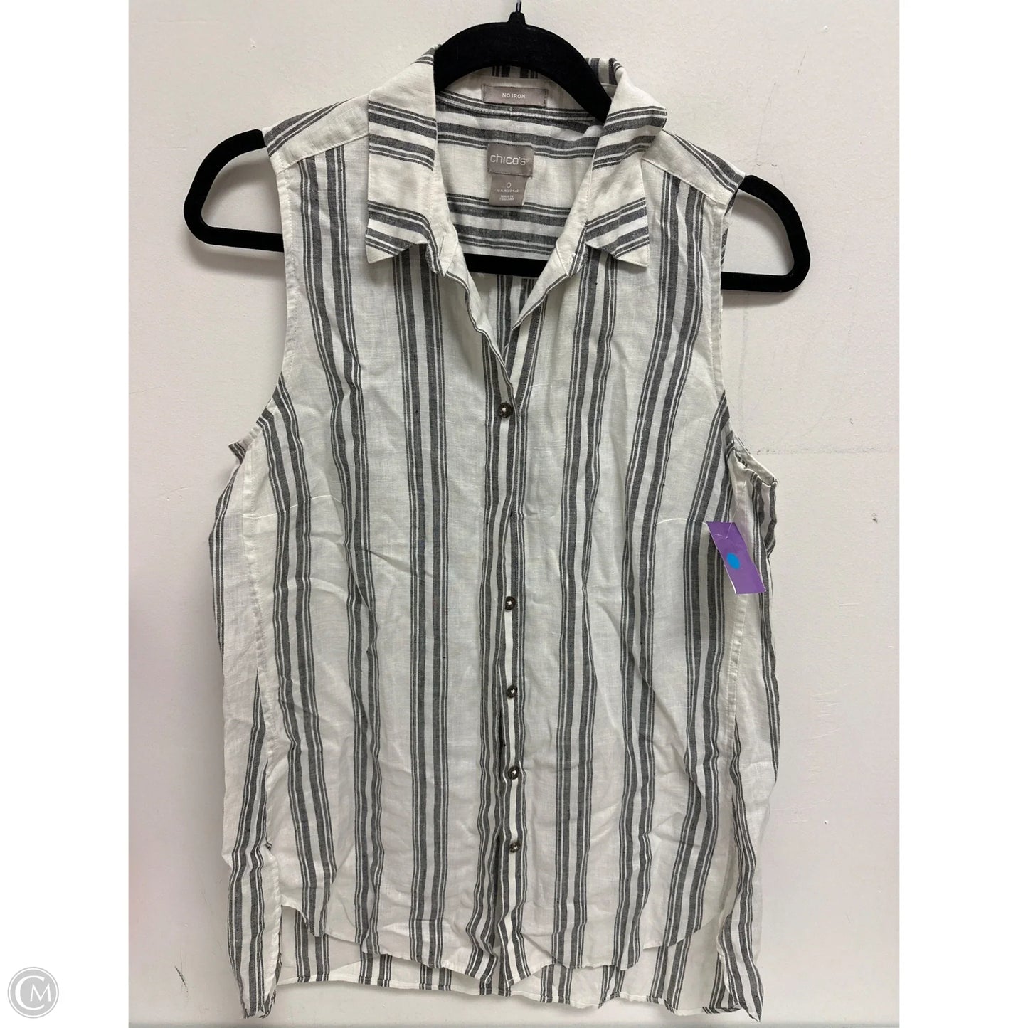 Tunic Sleeveless By Chicos In Striped Pattern, Size: S
