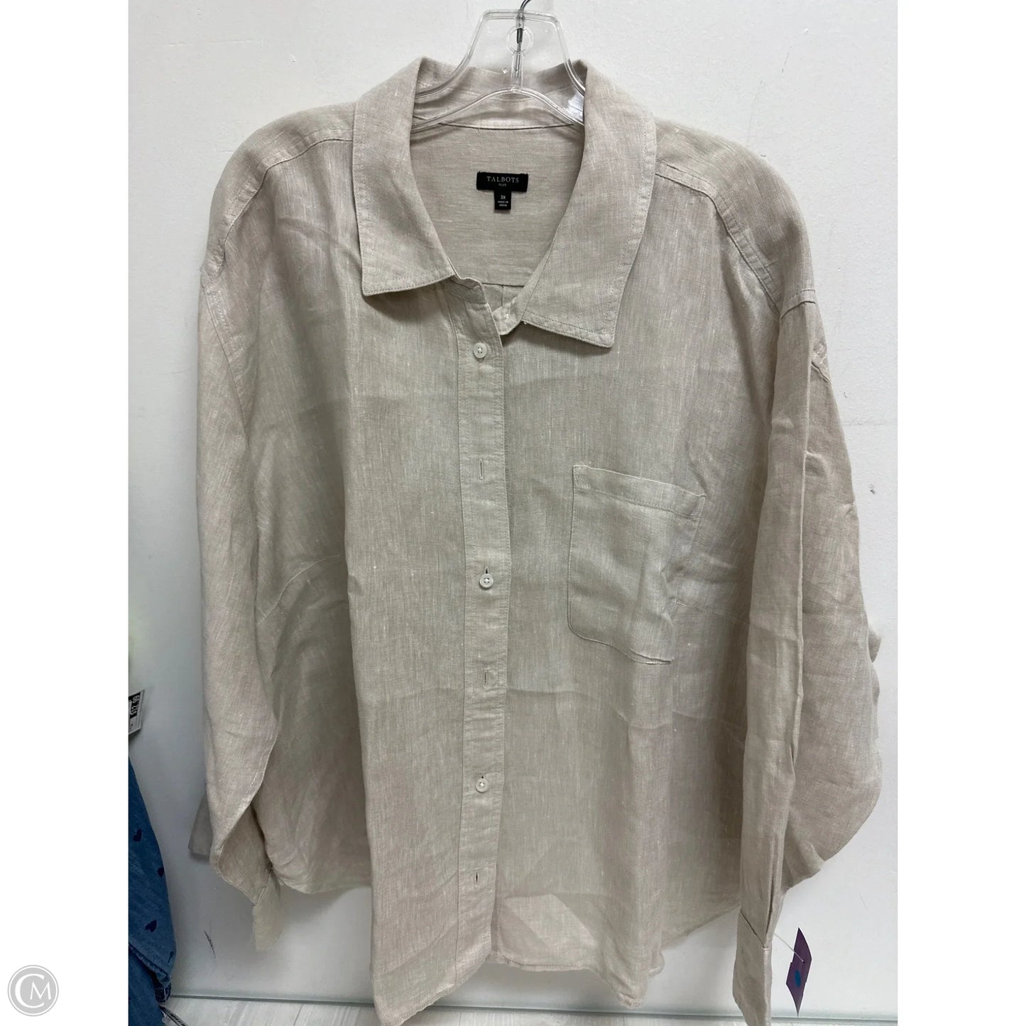 Blouse Long Sleeve By Talbots In Cream, Size: 3x