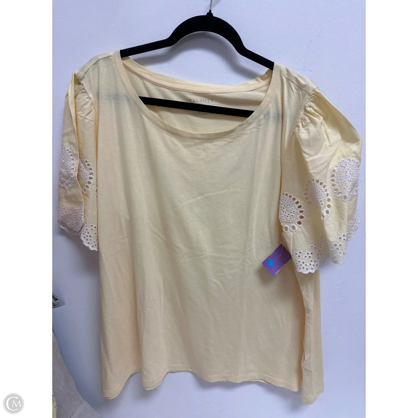 Top Short Sleeve By Talbots In Yellow, Size: 3x