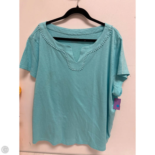 Top Short Sleeve By Talbots In Blue, Size: 3x