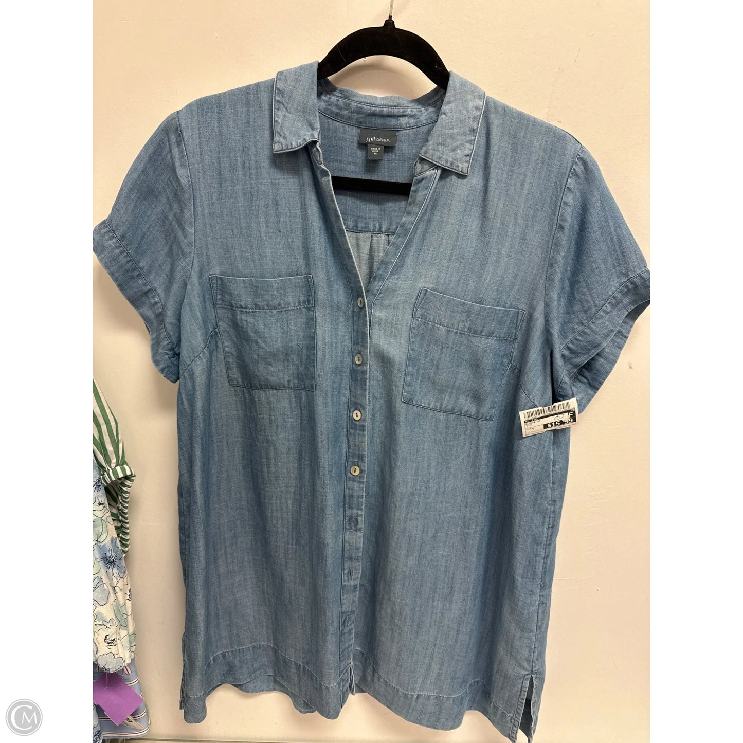Blouse Short Sleeve By J. Jill In Blue, Size: M