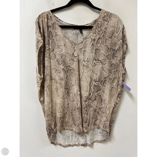 Top Short Sleeve By White House Black Market In Snakeskin Print, Size: M