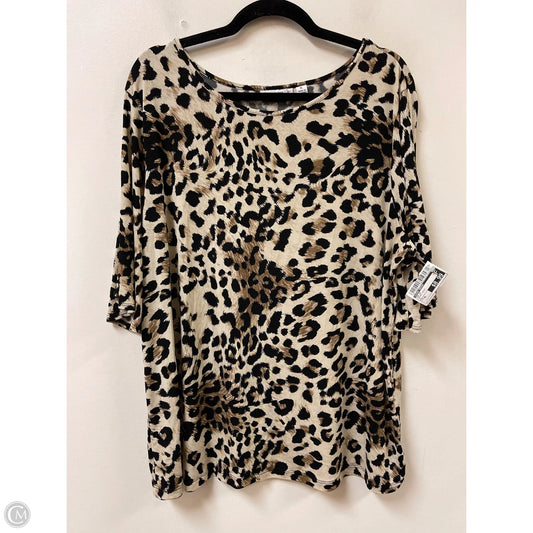 Top Short Sleeve By Susan Graver In Animal Print, Size: Xl