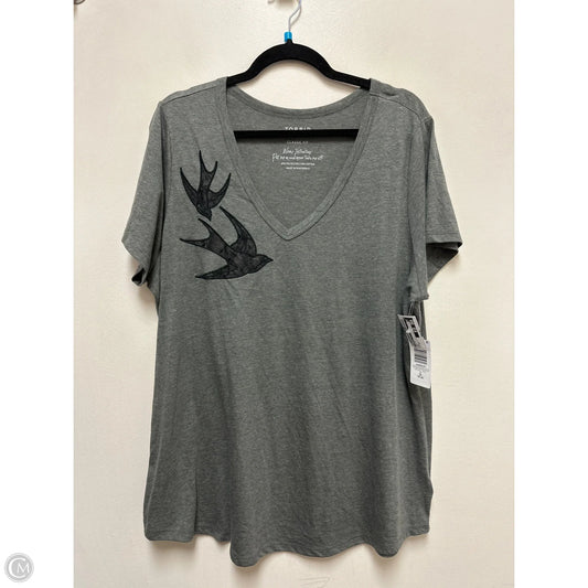 Top Short Sleeve By Torrid In Grey, Size: 2x