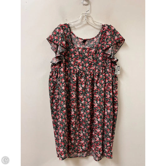 Dress Casual Short By Shein In Floral Print, Size: 1x