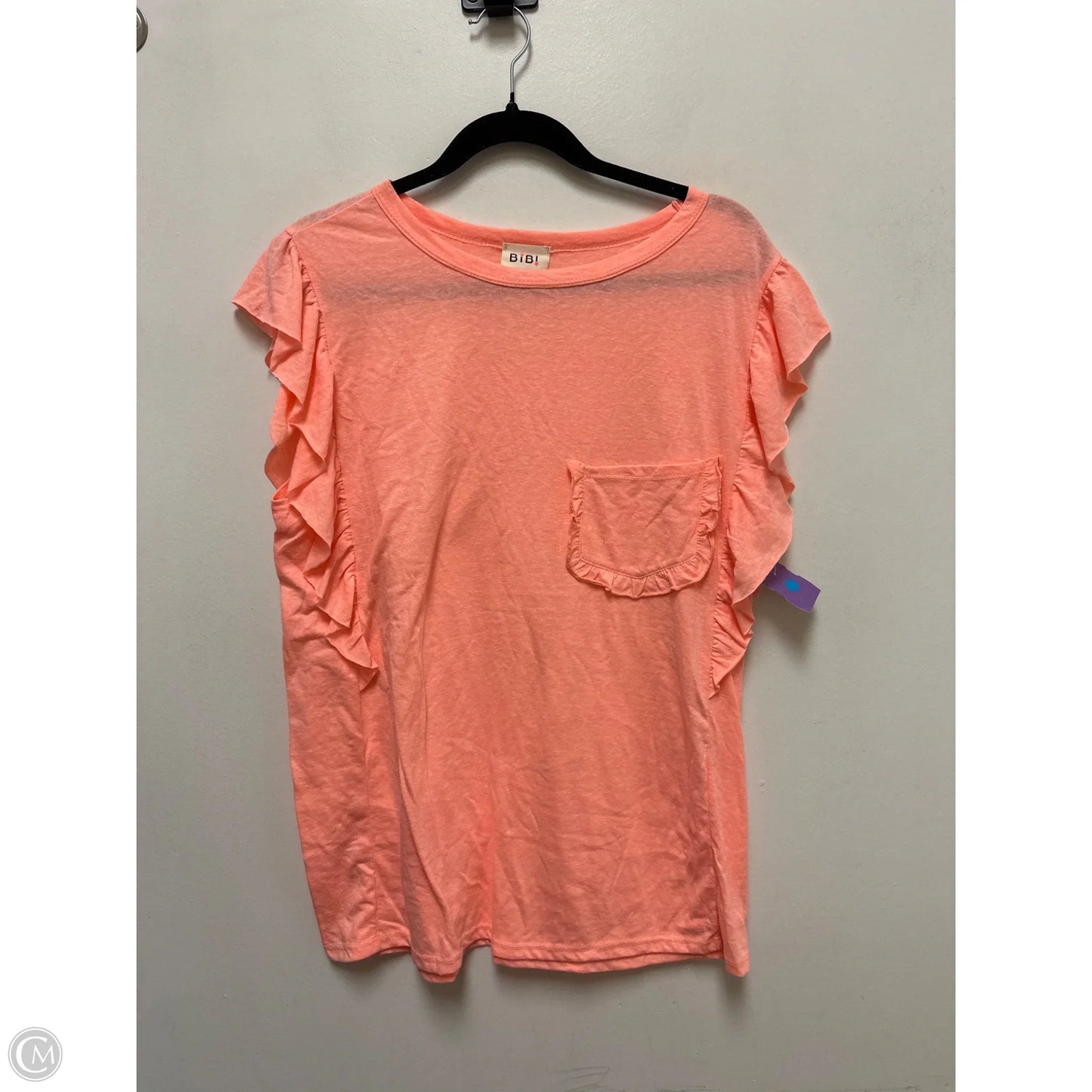 Top Short Sleeve By Bibi In Coral, Size: Xl