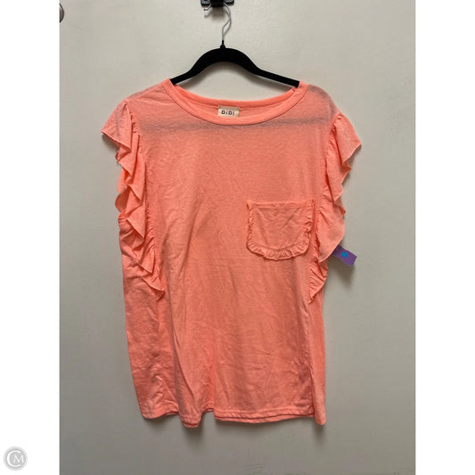 Top Short Sleeve By Bibi In Coral, Size: Xl
