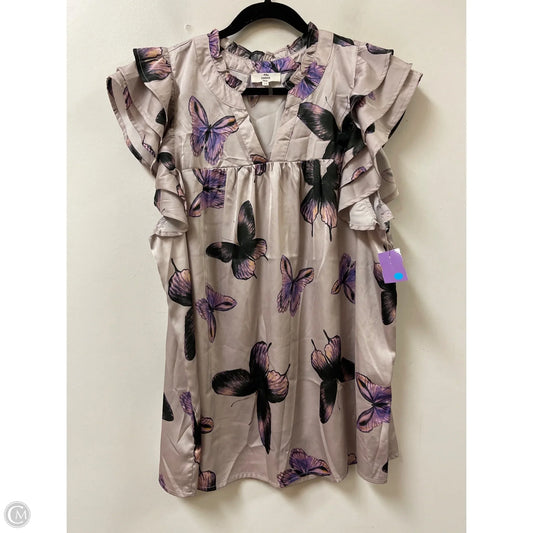 Top Short Sleeve By Entro In Purple, Size: 1x