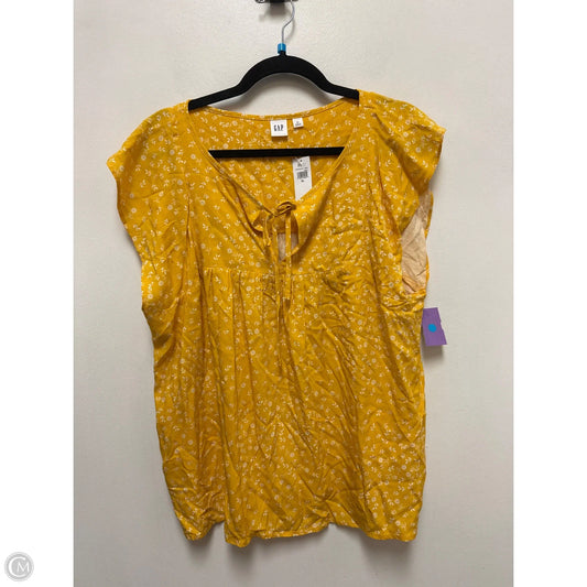 Top Short Sleeve By Gap In Yellow, Size: Xl