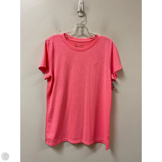Athletic Top Short Sleeve By Under Armour In Pink, Size: L