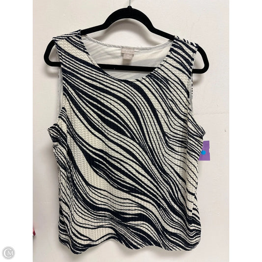 Top Sleeveless By Chicos In Blue & Cream, Size: Xlp