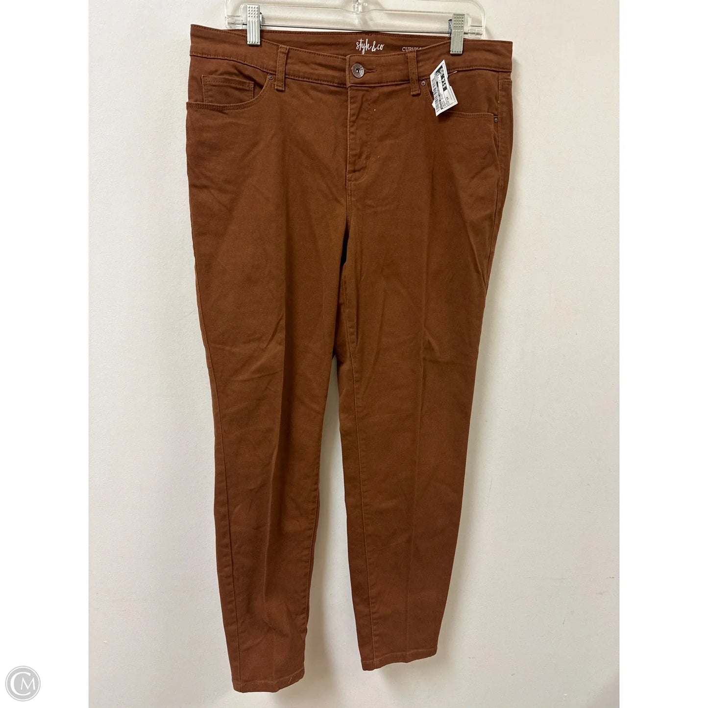 Jeans Skinny By Style And Company In Brown Denim, Size: 14