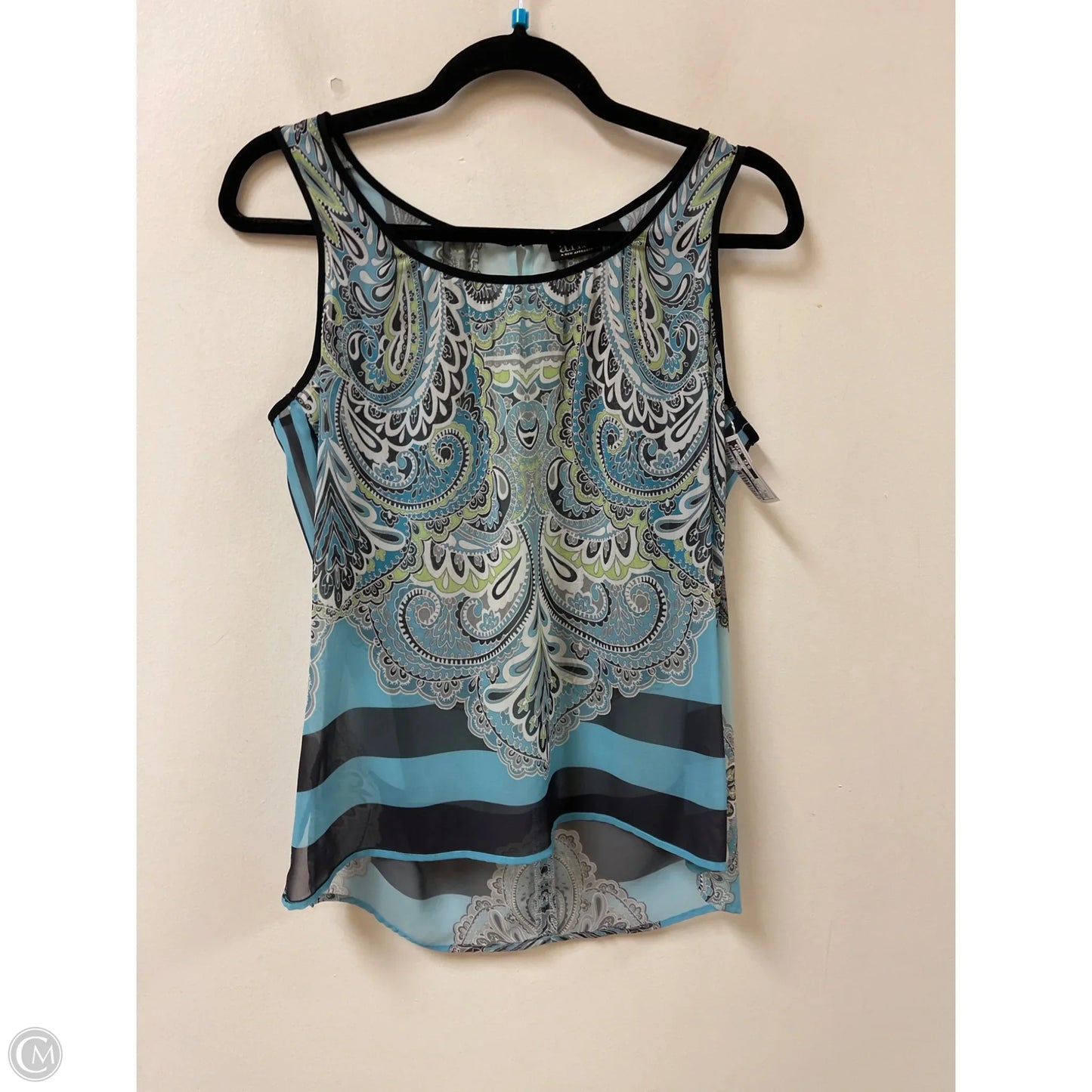 Top Sleeveless By Ana In Black & Blue, Size: S